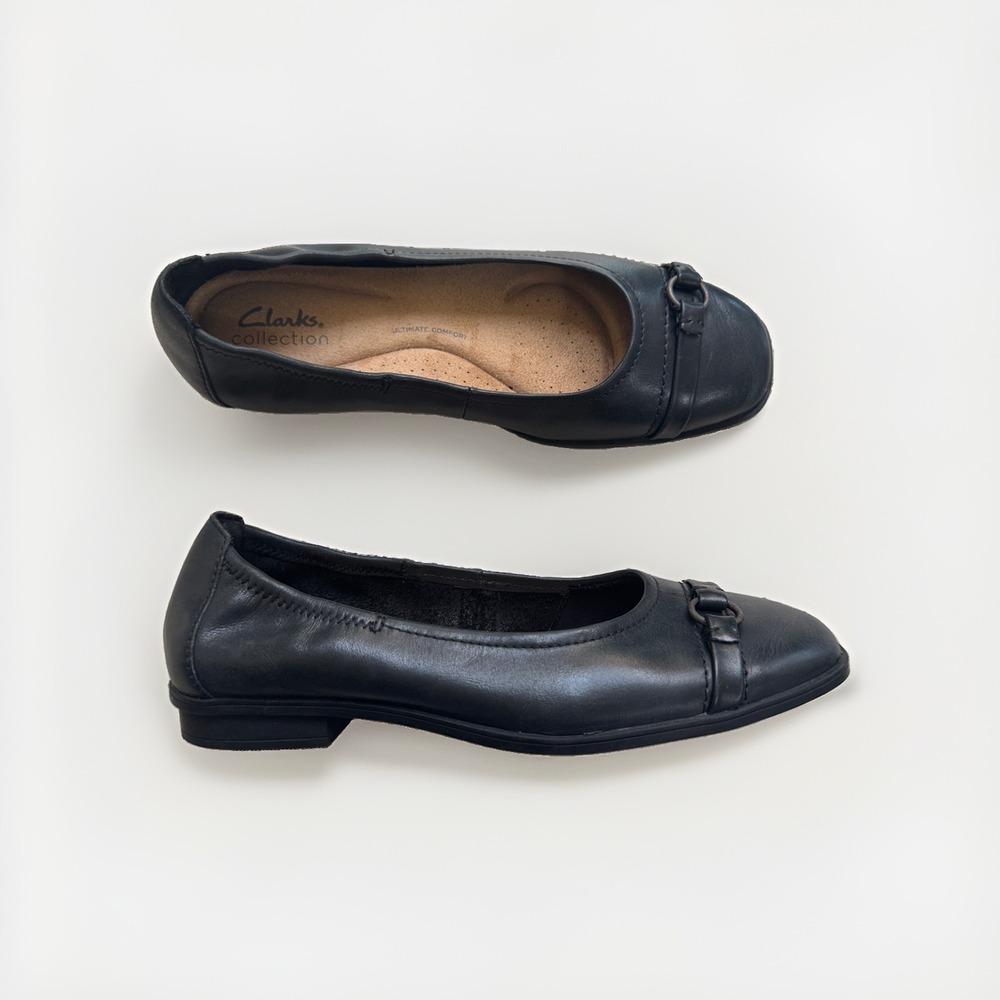 Size 8.5 - Clarks Lyrical Sky - Black Leather - Womens
